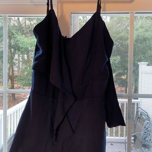 Navy blue shorts romper, medium